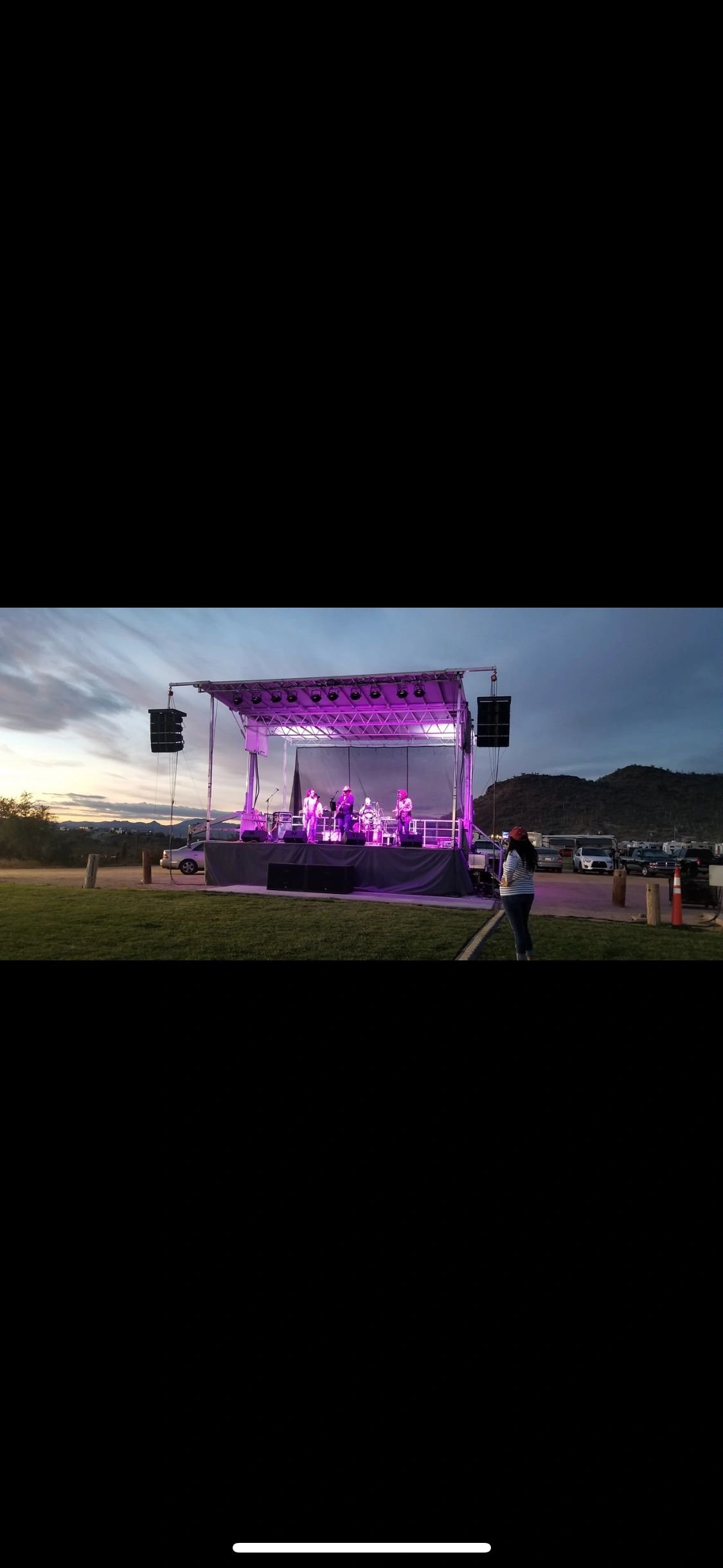Full height stage build with lighting and LED video wall