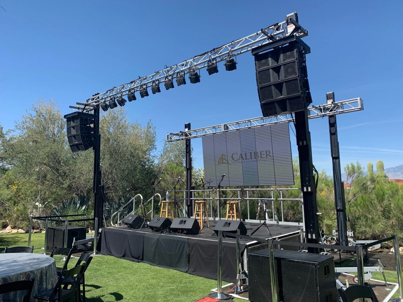 Full stage build with audio, lighting and LED video wall