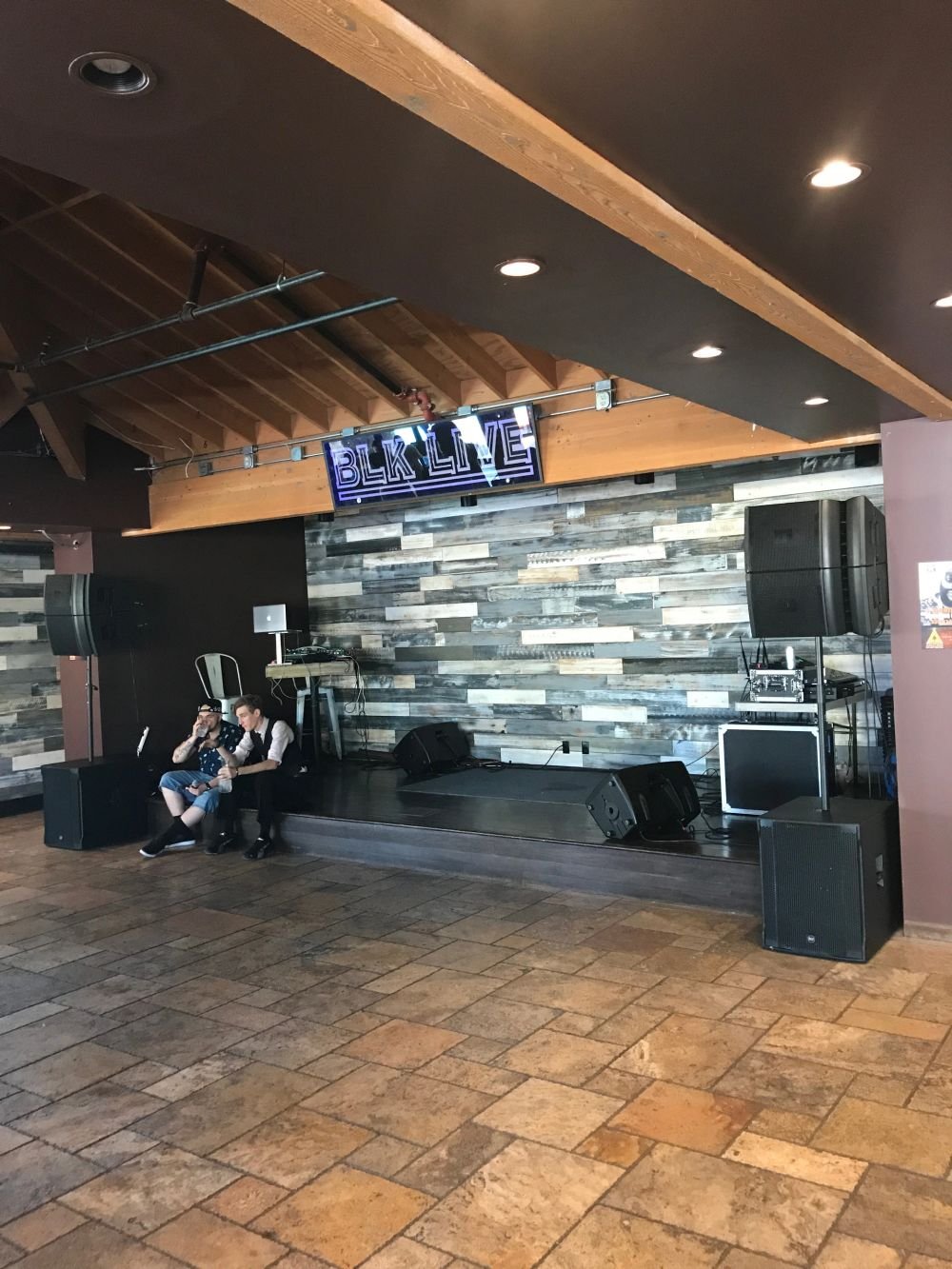 LED video screen showing content behind a live act