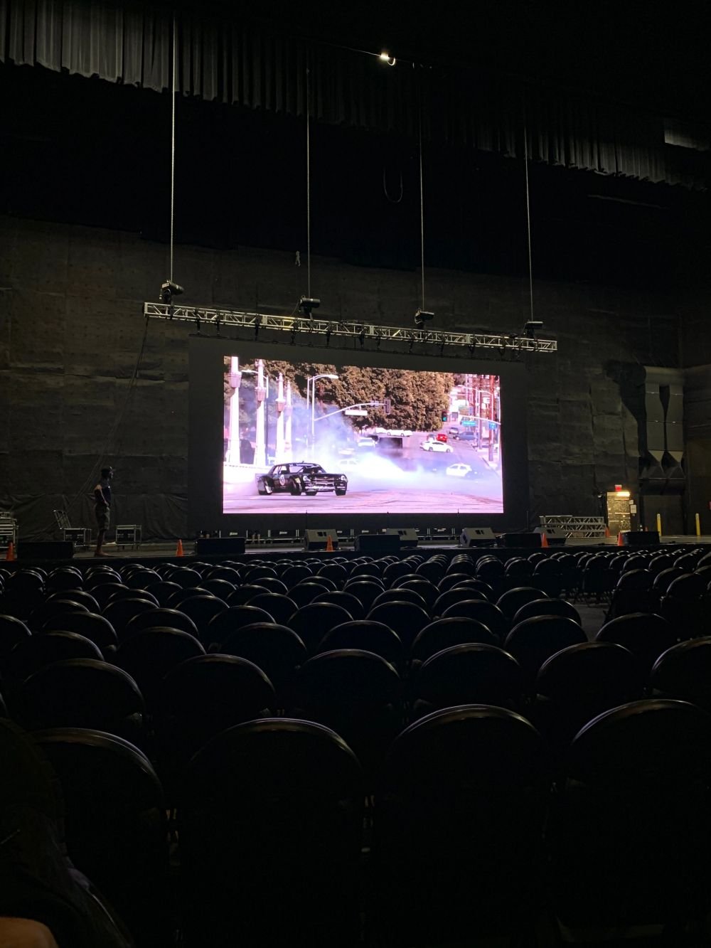 LED wall content behind performers on stage