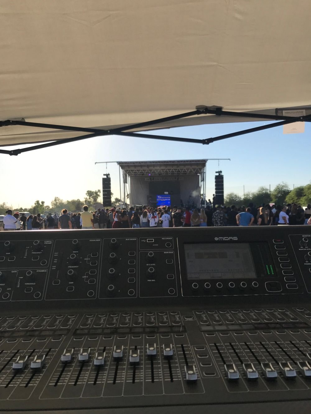 Lighting rig and audio system at a private event