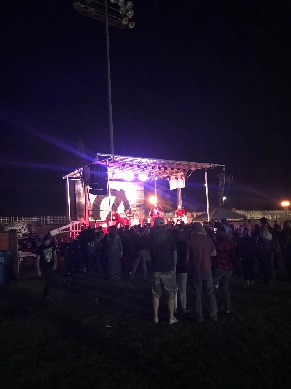 Event staging with front of house audio in place